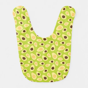 green avocado pattern baby bib