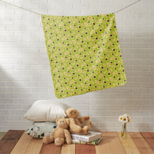 green avocado pattern baby blanket