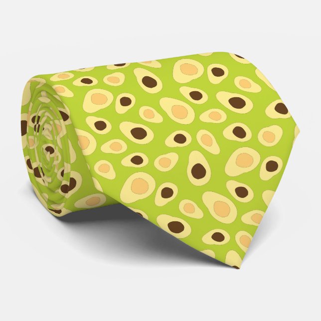 green avocado pattern neck tie (Rolled)