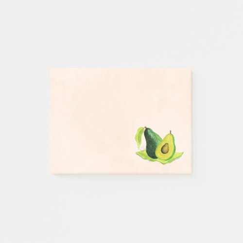 Green Avocado Still Life Fruit in Watercolors Post_it Notes