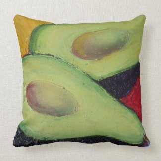 Green Avocado Throw Pillow throwpillow