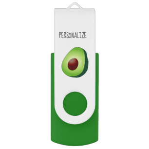 Green avocado vector art custom name flash drive