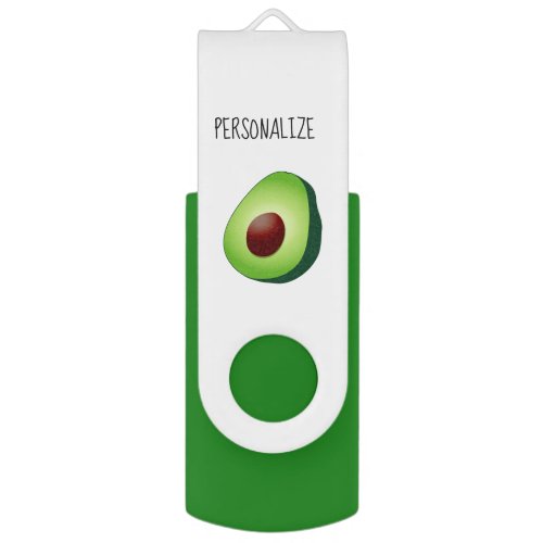 Green avocado vector art custom name flash drive