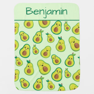 Green Avocados Happy and Cute Baby Blanket