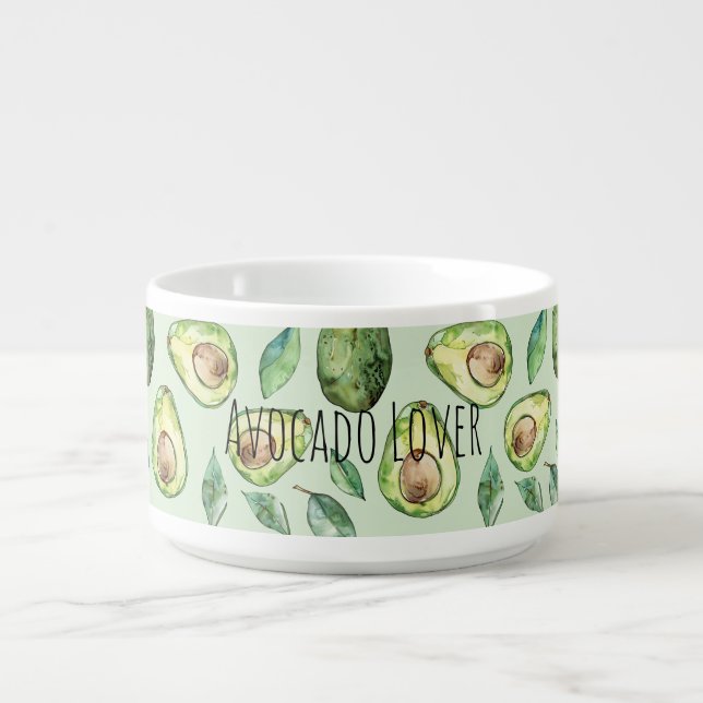 Green Avocados & Leaves Bowl (Center)