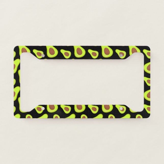 Green Avocados Vegetable Lover Veggie Healthy Food License Plate Frame (Front)