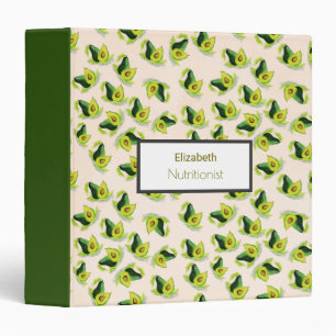 Green Avocados Watercolor Pattern Binder