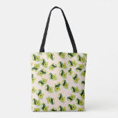 Green Avocados Watercolor Pattern Tote Bag (Back)