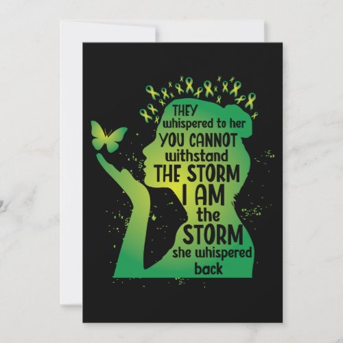 Green Awareness Butterfly Mental Health Holiday Card