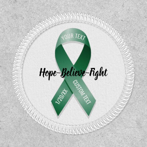 Green Awareness Ribbon Add Your Custom Text Patch