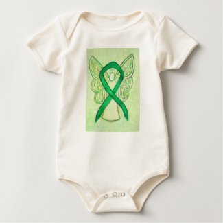 Green Awareness Ribbon Angel Custom Art T-Shirt