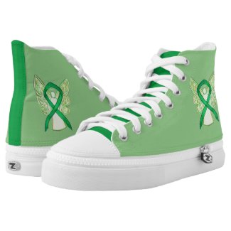 Green Awareness Ribbon Angel Custom Design Shoes