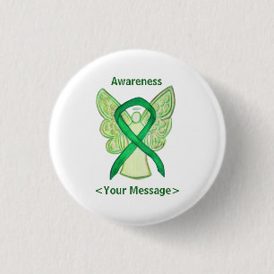 Green Awareness Ribbon Angel Custom Pin
