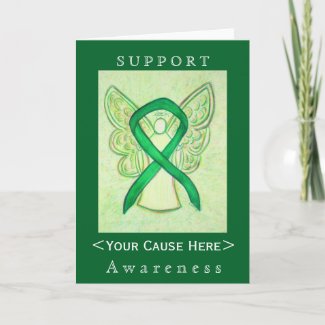 Green Awareness Ribbon Angel Customized Card