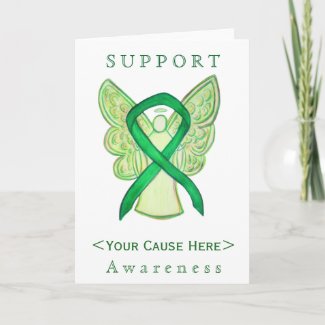Green Awareness Ribbon Angel Customized Card
