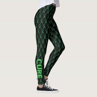 Green Awareness Ribbon Art Custom Words Leggings