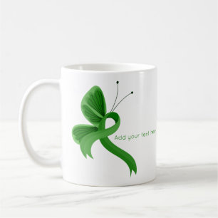 Green Awareness Ribbon Butterfly Coffee Mug