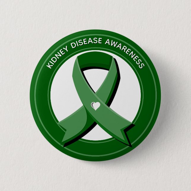 Green Awareness Ribbon Button (Front)