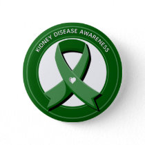 Green Awareness Ribbon Button