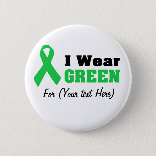 Green Awareness Ribbon Button