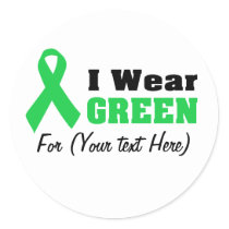 Green Awareness Ribbon Classic Round Sticker