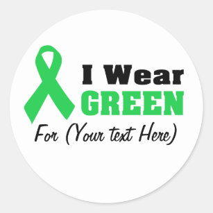 Green Awareness Ribbon Classic Round Sticker