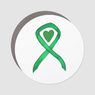Green Awareness Ribbon Custom Car Magnet