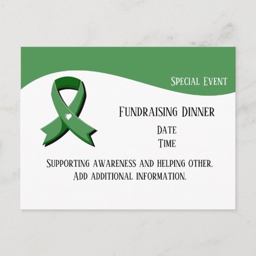 Green Awareness Ribbon Event Postcard