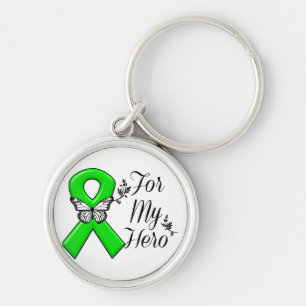 Green Awareness Ribbon For My Hero Keychain