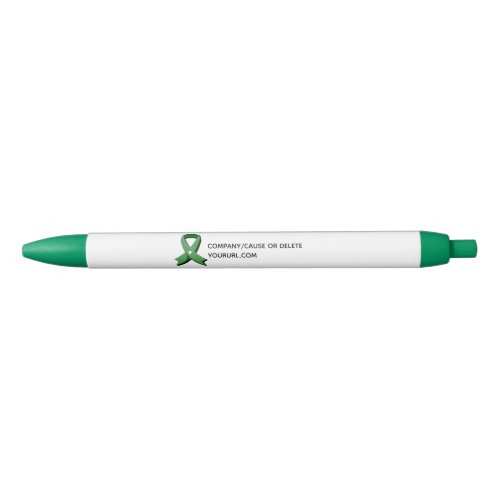 Green Awareness Ribbon Fundraiser Black Ink Pen