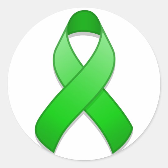 Green Awareness Ribbon Round Sticker | Zazzle