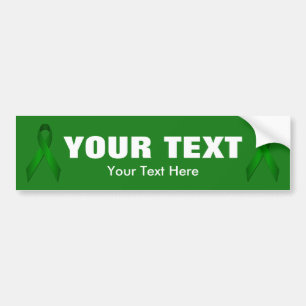Green Awareness Ribbon Template Bumper Sticker