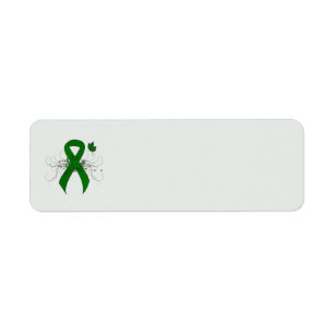 Green Awareness Ribbon with Butterfly Label