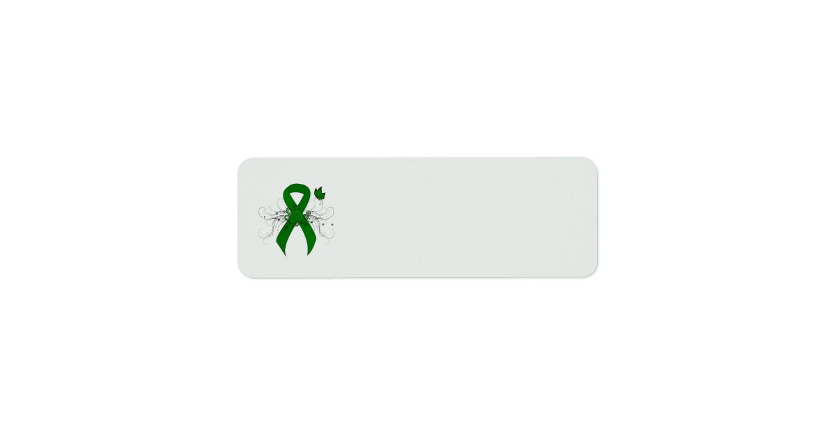 Green Awareness Ribbon with Butterfly Label