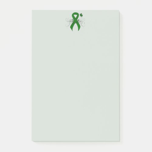 Green Awareness Ribbon with Butterfly Post_it Notes