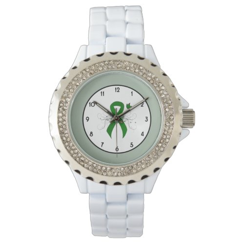 Green Awareness Ribbon with Butterfly Watch