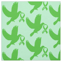 Green Awareness Ribbon with Dove of Hope Fabric