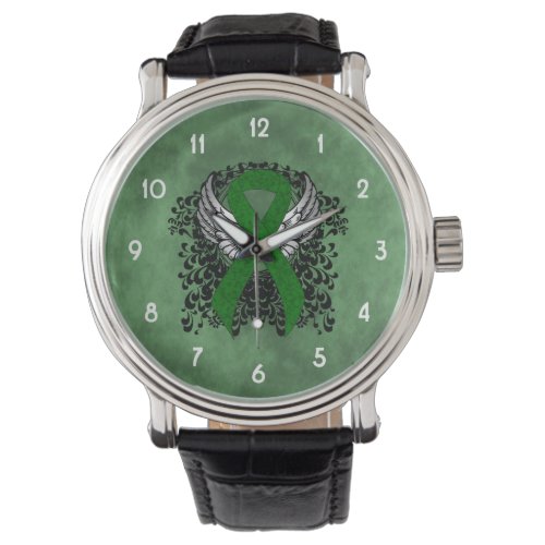 Green Awareness Ribbon with Wings Watch