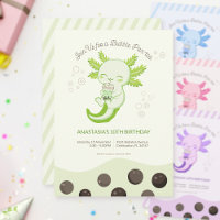 Green Axolotl Bubble Boba Tea Kids Birthday