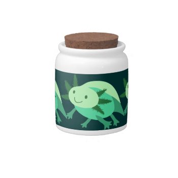 Green Axolotl Candy Jar by saradaboru at Zazzle
