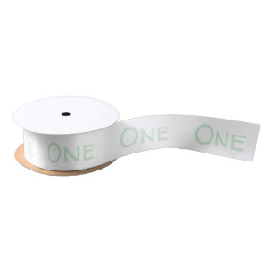 Green Baby 1st Birthday Satin Ribbon