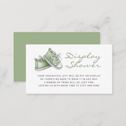 Green Baby Booties Baby Shower Display Shower Enclosure Card