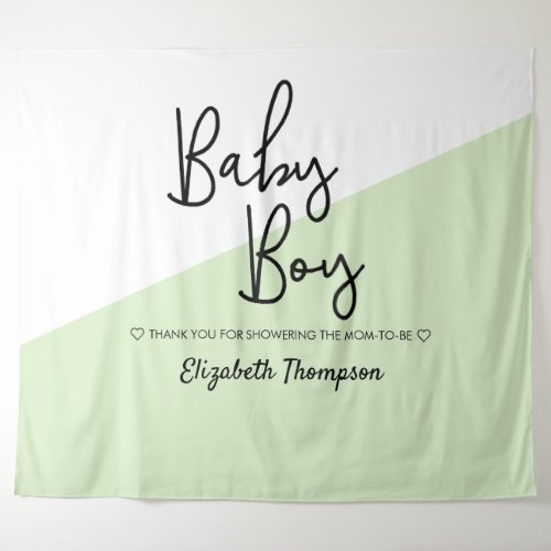 Green Baby Boy Backdrop Welcome sign Baby Shower