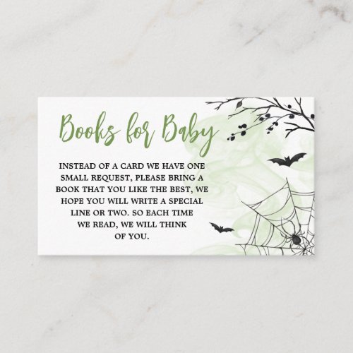 Green Baby Brewing Witch Baby Shower Book for Baby Enclosure Card