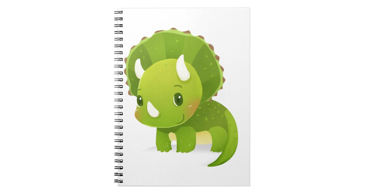 green baby cute dinosaur cartoon notebook | Zazzle