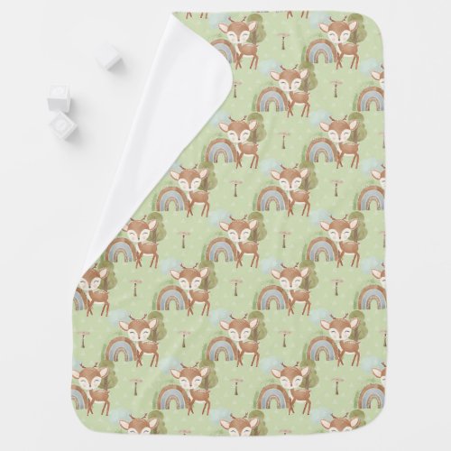 Green Baby Deer  Baby Blanket