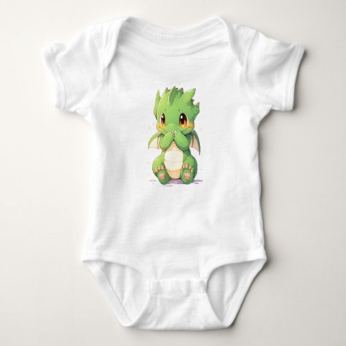 Green Baby Dragon Baby Bodysuit