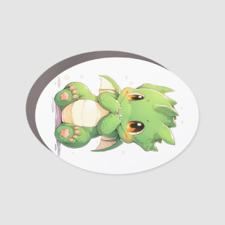 Green Baby Dragon Car Magnet