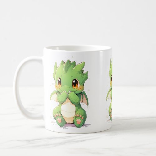 Green Baby Dragon Coffee Mug
