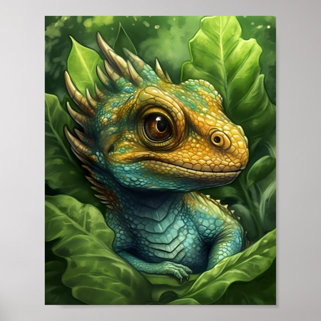 Green Baby Dragon  Poster (Front)